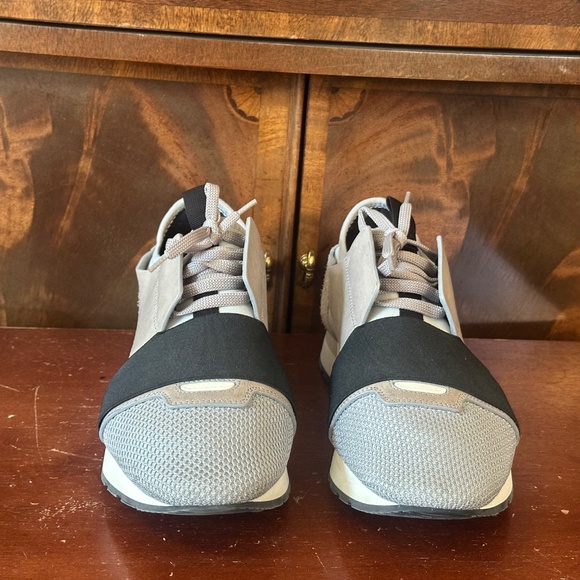Balenciaga White/Grey Leather Mesh Neoprene Race Runner - Picture 2 of 11